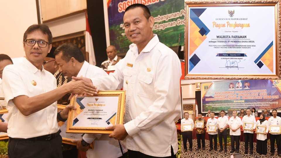 Genius Umar Raih Penghargaan Pembina Terbaik Dana Desa tingkat Provinsi Sumbar