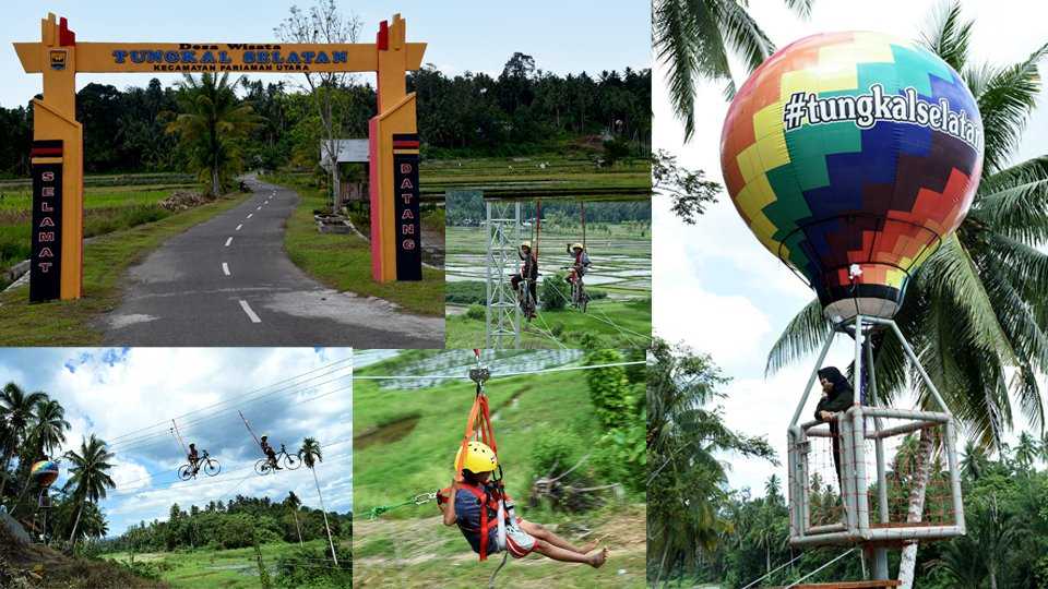 Desa Tungkal Selatan Punya Wahana Agro Wisata, mulai dari Sepeda Gantung, Flying Fox sampai Balon Udara